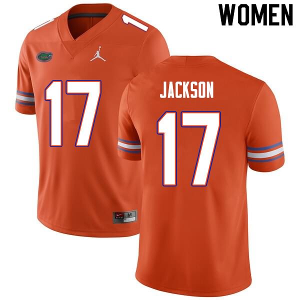 Women's NCAA Florida Gators Kahleil Jackson #17 Stitched Authentic Nike Orange College Football Jersey UNE2865CE